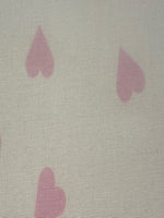 Pink Heart on Ivory Cotton