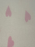 Pink Heart on Ivory Cotton