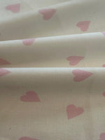 Pink Heart on Ivory Cotton