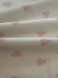 Pink Heart on Ivory Cotton