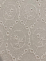 Ivory Flower in Circle Embroidery Broderie Anglais