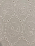 Ivory Flower in Circle Embroidery Broderie Anglais