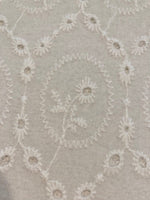 Ivory Flower in Circle Embroidery Broderie Anglais