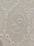 Ivory Flower in Circle Embroidery Broderie Anglais