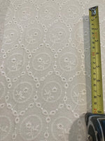 Ivory Flower in Circle Embroidery Broderie Anglais