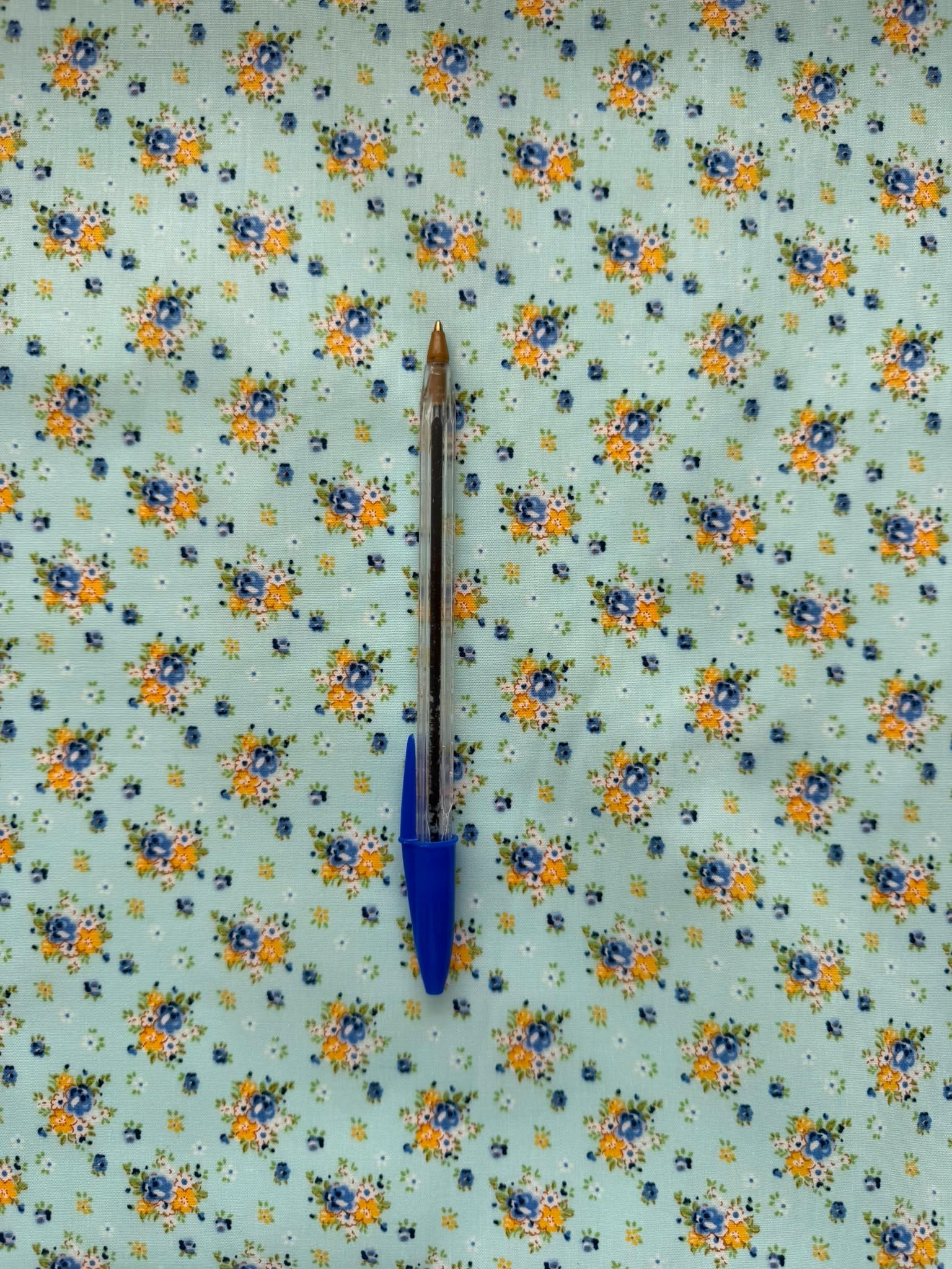 Ditzy Floral Cotton Fabric on Baby Blue – 100% Cotton, 120GSM Dressmaking & Craft Fabric