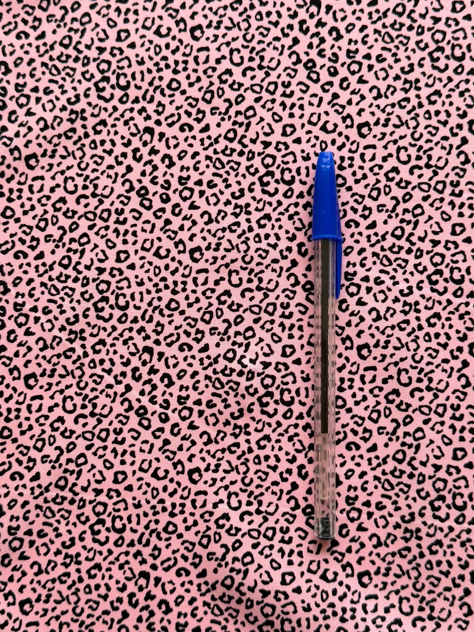 Pink & Black Leopard Print Cotton Fabric – Contemporary Animal Print | 100% Cotton | 112 cm Wide