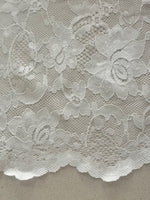 Ivory Flower Lace with Scalloped Edge & silver Lurex Detail