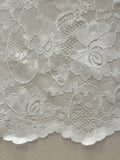 Ivory Flower Lace with Scalloped Edge & silver Lurex Detail