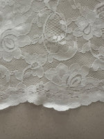 Ivory Flower Lace with Scalloped Edge & silver Lurex Detail