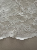 Ivory Flower Lace with Scalloped Edge & silver Lurex Detail