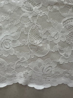 Ivory Flower Lace with Scalloped Edge & silver Lurex Detail