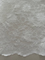 Ivory Flower Lace with Scalloped Edge & silver Lurex Detail