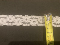 Ivory Flower Chantilly Lace Trim with some Stretch. 3cm Wide