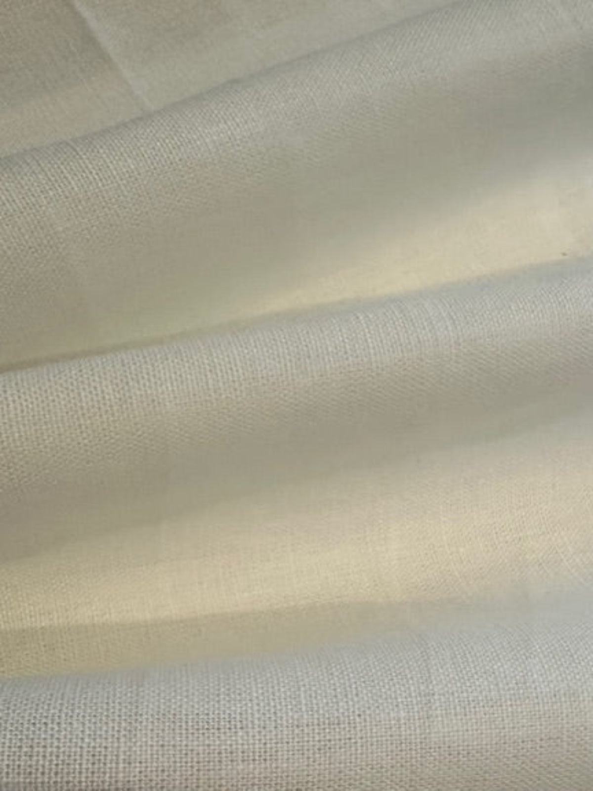 Ivory Plain Weave with Some Slubs. Linen/Cotton Mix Firm Handle