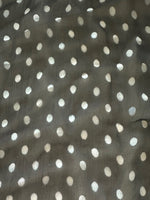 Ivory & Random Multi Coloured Spot on Black Yoryu Silk Chiffon
