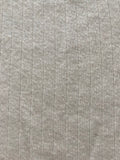 Ivory Cotton Knitted 1cm Ribbed Stripe. Stripes Run Along the Fabric