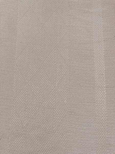 Ivory on Ivory Linen Jacquard Stripe - Stripes running along the Fabric