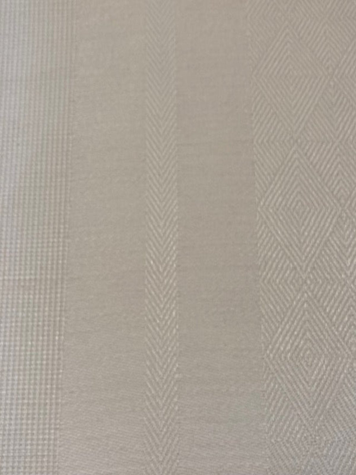 Ivory on Ivory Linen Jacquard Stripe - Stripes running along the Fabric