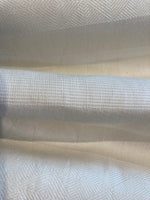 Ivory on Ivory Linen Jacquard Stripe - Stripes running along the Fabric