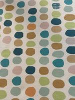 Jade/Turquoise Multi Coloured Ovals on Cotton