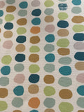 Jade/Turquoise Multi Coloured Ovals on Cotton