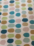 Jade/Turquoise Multi Coloured Ovals on Cotton