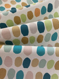 Jade/Turquoise Multi Coloured Ovals on Cotton