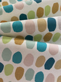 Jade/Turquoise Multi Coloured Ovals on Cotton