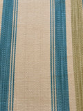 Lime/Turquoise textured Stripe. Stripes run along the fabric