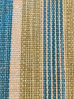 Lime/Turquoise textured Stripe. Stripes run along the fabric