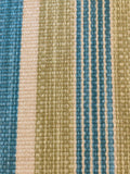 Lime/Turquoise textured Stripe. Stripes run along the fabric