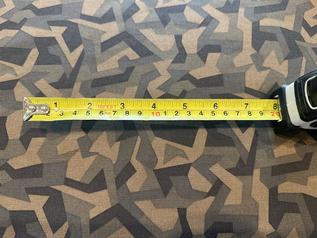 Geometric Camouflage Dark Brown Print on Khaki Cotton