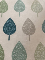 Shades of Green Tree & Leaf on Cotton Furnishing