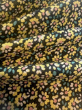 Lemon Floral on Black Cotton Poplin
