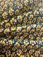 Lemon Floral on Black Cotton Poplin