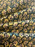 Lemon Floral on Black Cotton Poplin