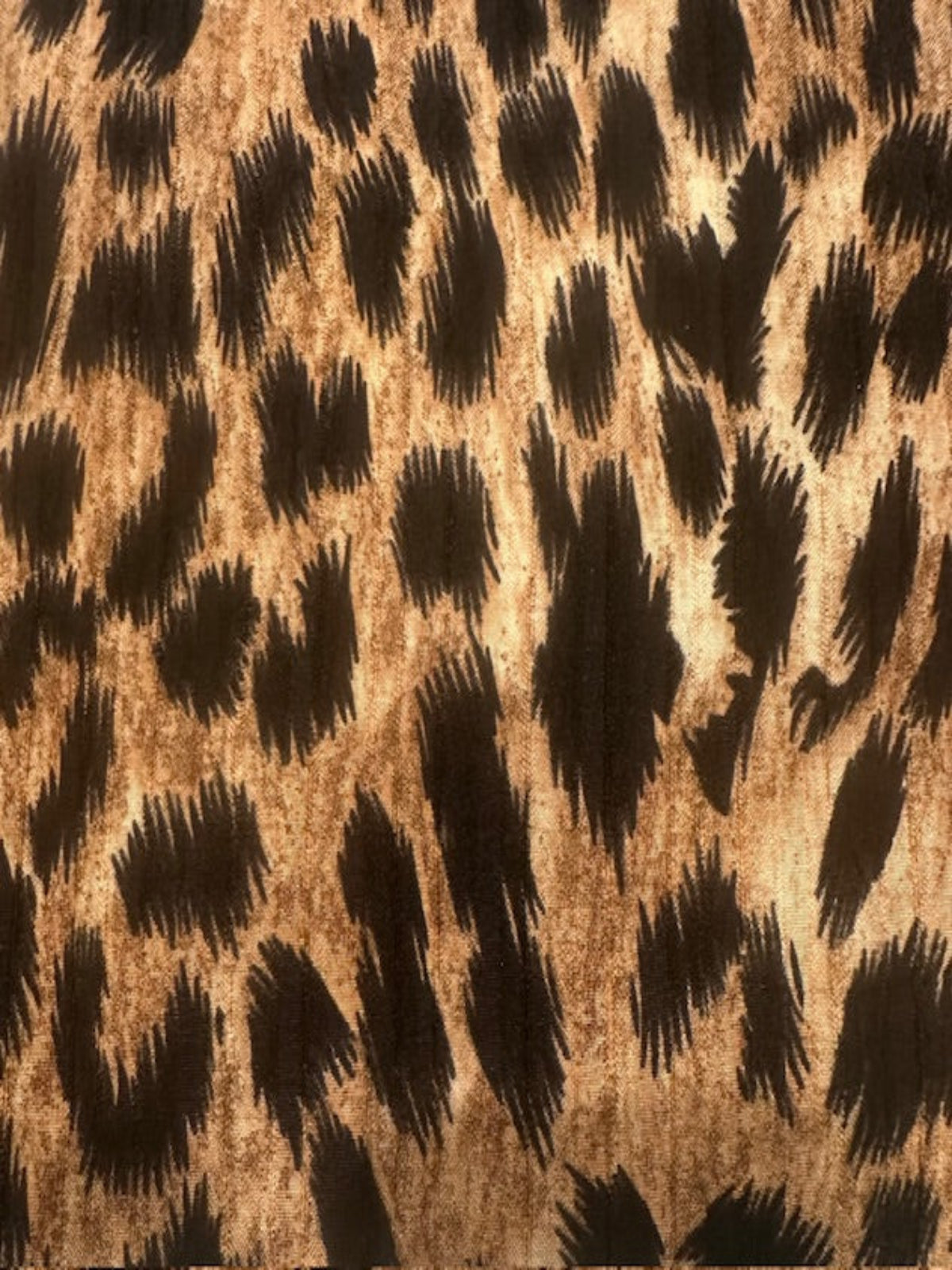 Brushstroke Effect Brown Crepe Leopard Print