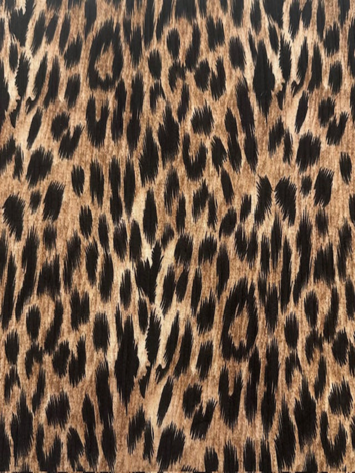 Brushstroke Effect Brown Crepe Leopard Print