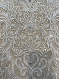Ivory Embroidered Beaded & Sequined Large Placement Applique 50cm Long