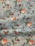 Christmas feathered Foliage Berry Perch on Cotton " Susan Wheeler"