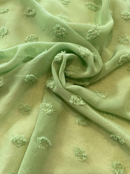 Lime Green Tufted Chiffon