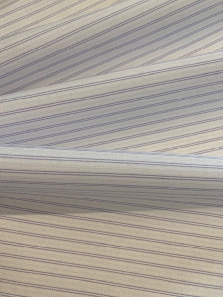 Lilac Double Stripe Cotton Shirting