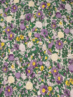 Lilac/Green with Yellow Highlight Cotton Lawn Print