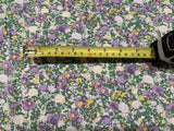 Lilac/Green with Yellow Highlight Cotton Lawn Print