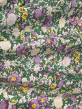 Lilac/Green with Yellow Highlight Cotton Lawn Print