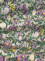 Lilac/Green with Yellow Highlight Cotton Lawn Print