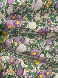 Lilac/Green with Yellow Highlight Cotton Lawn Print