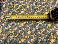 Yellow Wildflowers on Dusty Blue Cotton Lawn