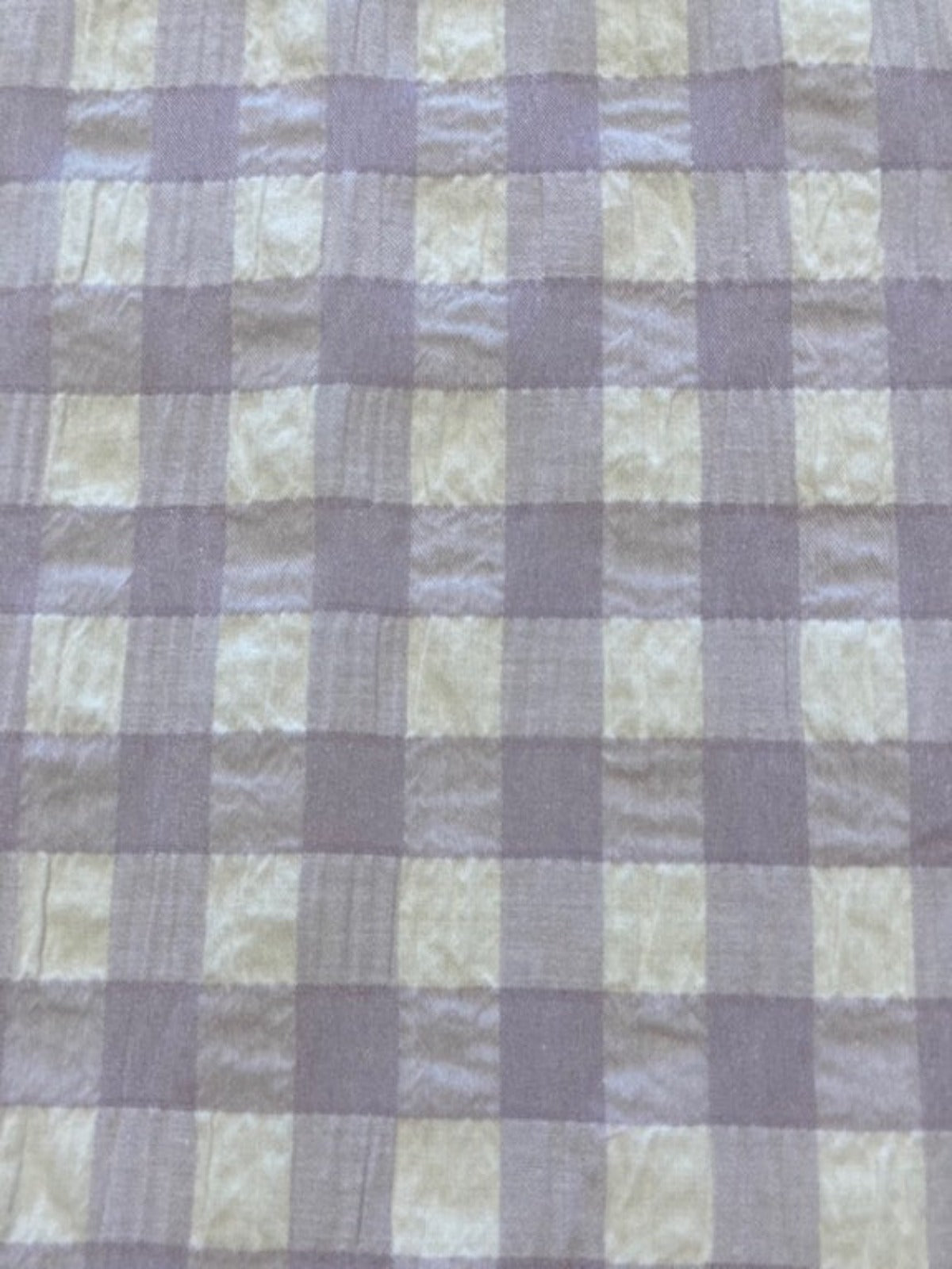 Mauve Seersucker 12mm Gingham Check
